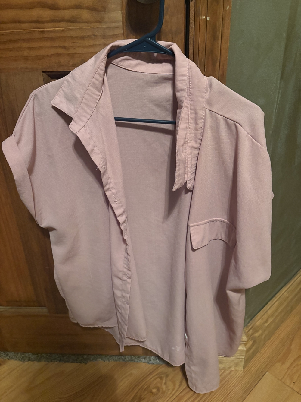 Women's Casual Short-Sleeve Shirt - Dusty Pink